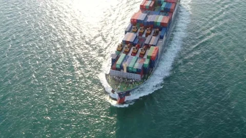 Aerial view by drone container ship Stock-Footage 132617228