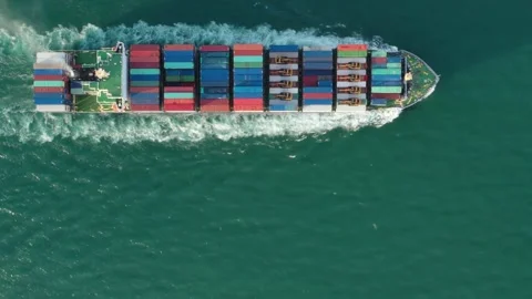 Aerial view by drone container ship Stock-Footage 132617232