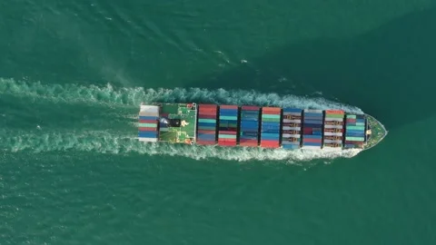 Aerial view by drone container ship Stock-Footage 132617236