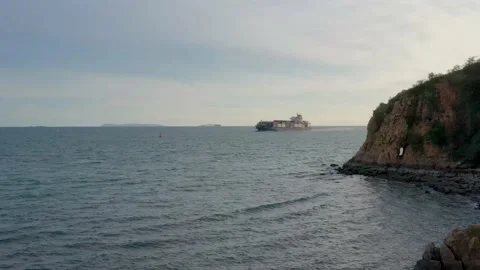 Aerial view by drone container ship Stock-Footage 132617268
