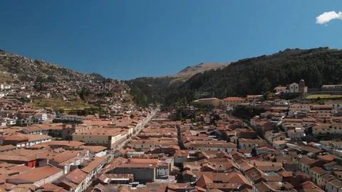Aerial View Drone Daytime Footage in Cusco, Peru, South America Stock Footage
