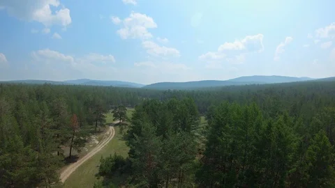 Aerial view. Drone flies up over the beautiful countryside Stock Footage 108706402