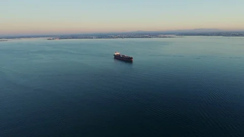 Aerial view; drone flight forward over the city Lisbon, Portugal Stock Footage 104467755