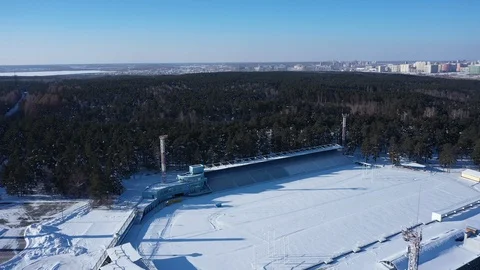 Aerial view; drone flight neat the main educational institution Stock Footage 108865989
