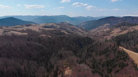 Aerial view from drone: flight over the mountains. Nature, travel, rest Stock Footage 164676186