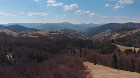 Aerial view from drone: flight over the mountains. Nature, travel, rest Stock Footage 164676194