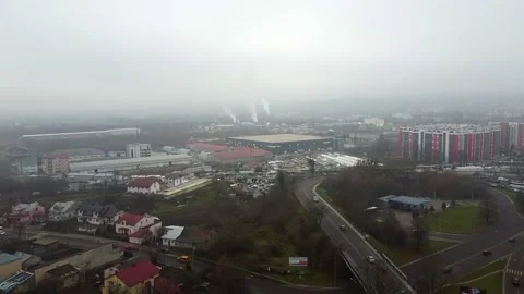 Aerial view of the drone flying of the old city of Lviv, Ukraine Stock Footage 145209269