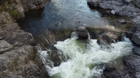 Aerial view of drone flying over river in cordoba, argentina Stock Footage 275205445
