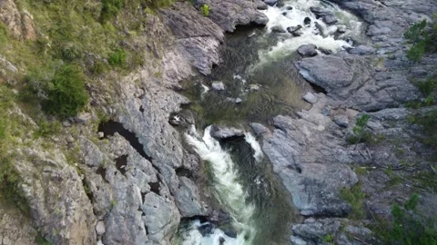 Aerial view of drone flying over river in cordoba, argentina Stock Footage 275205795