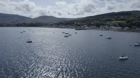 Aerial view, drone flying over a scenic coast of the Isle of Arran Stock Footage 278009914