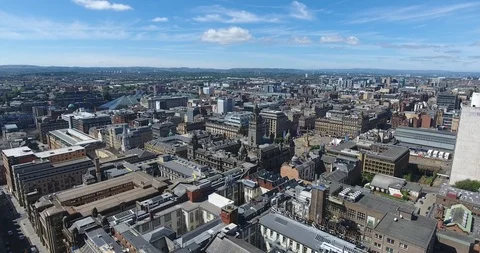 Aerial view from a drone of Glasgow Stock Footage 97527604