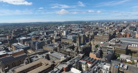 Aerial view from a drone of Glasgow 스톡 동영상 97527754