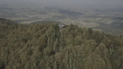 Aerial view  from the drone, hill, view point, polish mountians, foothills Stock Footage 165286151