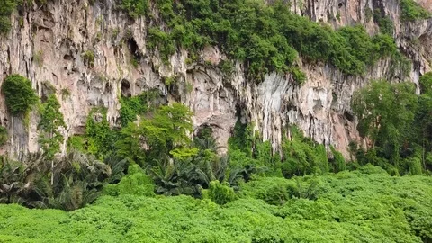 An aerial view from a drone of a limestone mountain Stock Footage 81217324