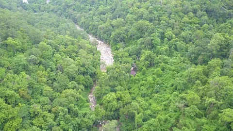 Aerial view from a drone of Mae Ya Waterfall, Chiang Mai, Thailand 78250780