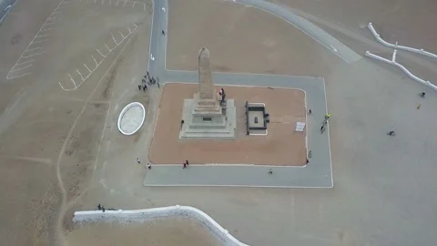 Aerial view from drone to the monument of the unknown soldier in chorrillos Stock Footage 142146502