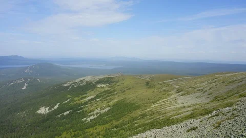Aerial view. drone moving around mountains Stock Footage 116875508