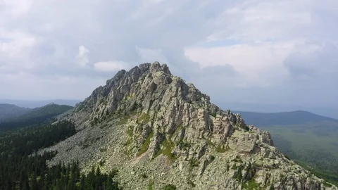 Aerial view. drone moving forward near rocky cliff Stock Footage 114164903