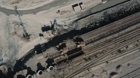 Aerial view; drone moving over the production sity of steel plant Video stock 112330772