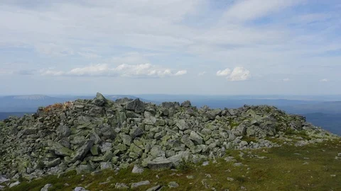 Aerial view. drone moving over the stone fields Stock Footage 116875761