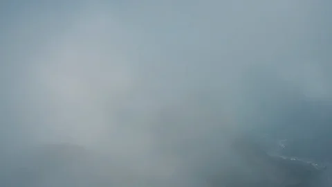 Aerial view; drone moving over the Aibga ridge, Krasnaya Polyana Stock Footage 117409280