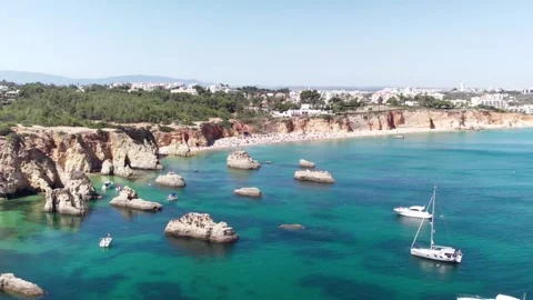 Aerial view drone over beach sea. Stock Footage 253209815