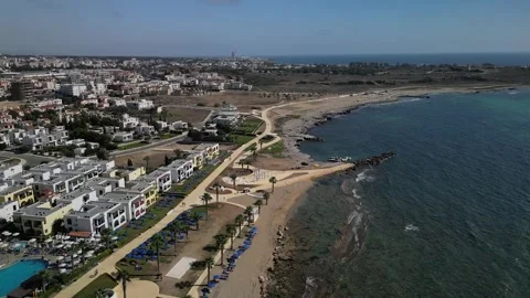 Aerial view drone over beach sea. Stock Footage 253489430