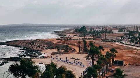 Aerial view drone over beach sea. Stock Footage 277398771