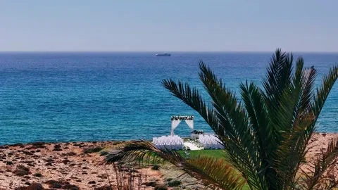 Aerial view drone over beach sea. Stock Footage 277398796