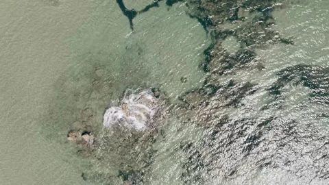 Aerial view drone over beach sea. Stock Footage 280116568