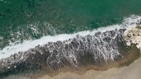 Aerial view drone over beach sea. Stock Footage 280255195