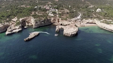 Aerial view drone over beach sea. Stock Footage 298259232