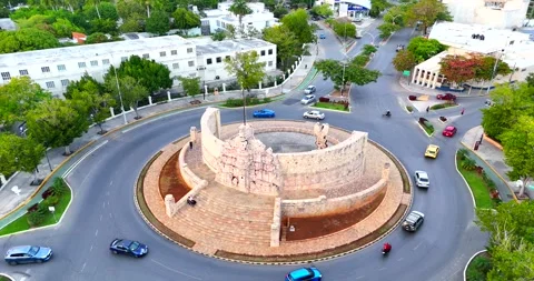 Aerial view from a drone over the city of Merida, Yucatan, Mexico Stock Footage 333222002