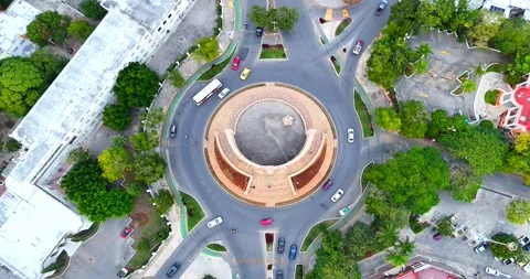 Aerial view from a drone over the city of Merida, Yucatan, Mexico Stock Footage 333222006