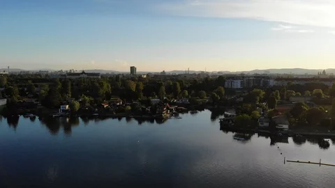 Aerial view with drone panoramic view Vienna Stock Footage 116712354