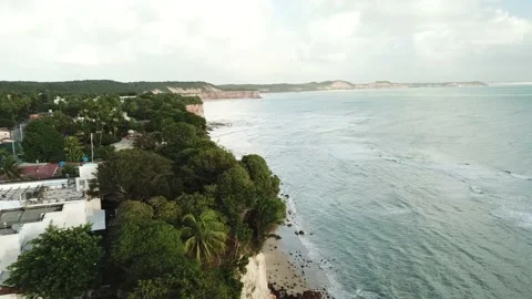 Aerial view by drone of Pipa Beach in Brazil. Stock Footage 146446885