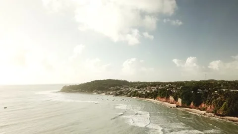 Aerial view by drone of Pipa Beach in Brazil. Stock Footage 146447328
