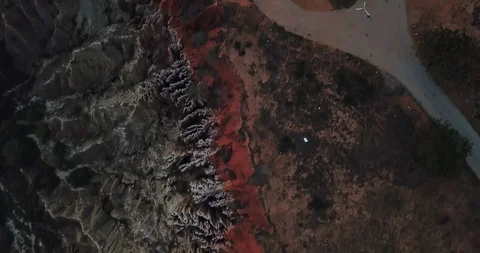 Aerial view of a drone, with rare geological phenomenon Stock Footage 105141981
