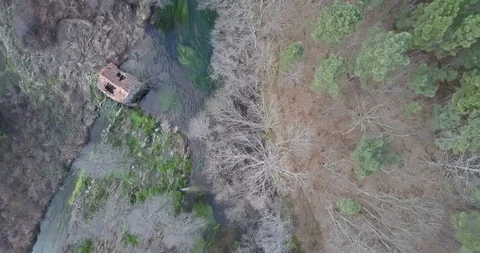 Aerial view by drone, with river landscape Stock Footage 105344840