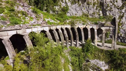 Aerial view from a drone on a road in the mountains. Stock Footage 169652673