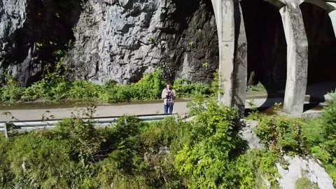 Aerial view from a drone on a road in the mountains. Stock Footage 169652763