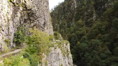 Aerial view from a drone on a road in the mountains. Stock Footage 169653215