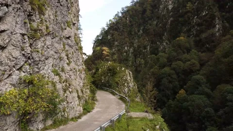 Aerial view from a drone on a road in the mountains. Stock Footage 169653346