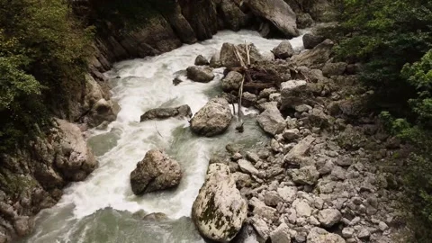 Aerial view from a drone on a road in the mountains. Stock Footage 169653573