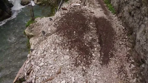 Aerial view from a drone on a road in the mountains. Stock Footage 169653644