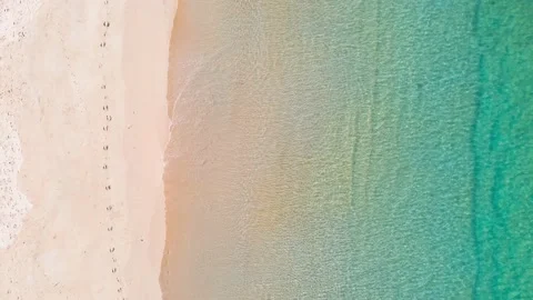 Aerial view of drone. Scene of Beautiful sea waves. Beach sand and amazing sea.  스톡 동영상 172391440