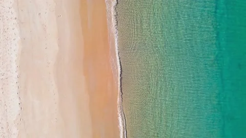 Aerial view of drone. Scene of Beautiful sea waves. Beach sand and amazing sea.  Stock-Footage 172391454