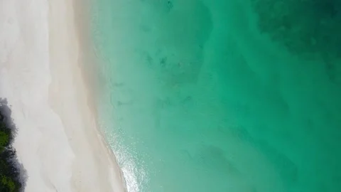 Aerial view of drone. Scene of Beautiful sea waves. Beach sand and amazing sea.  Video stock 172391791