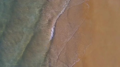 Aerial view of drone. Scene of Top view beach sand and sea water clear. Sea wate Видео 149496864