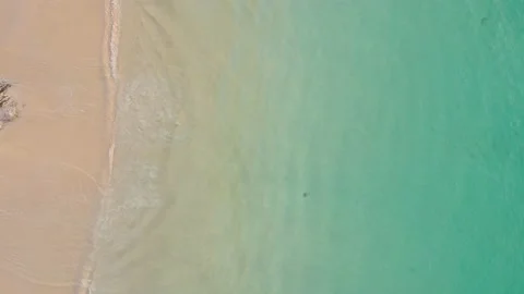 Aerial view of drone. Scene of Top view beach sand and sea water clear. Sea wate Stockbeeldmateriaal 149497797